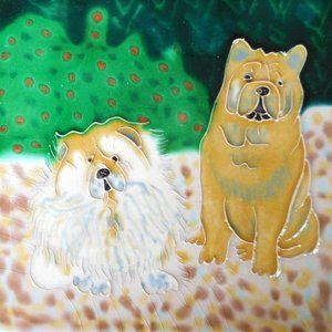 Chow chow hand painted ceramic tile by Tile Craft 6x6 inches